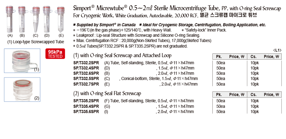 Tube sterile, self-standing 2.0ml