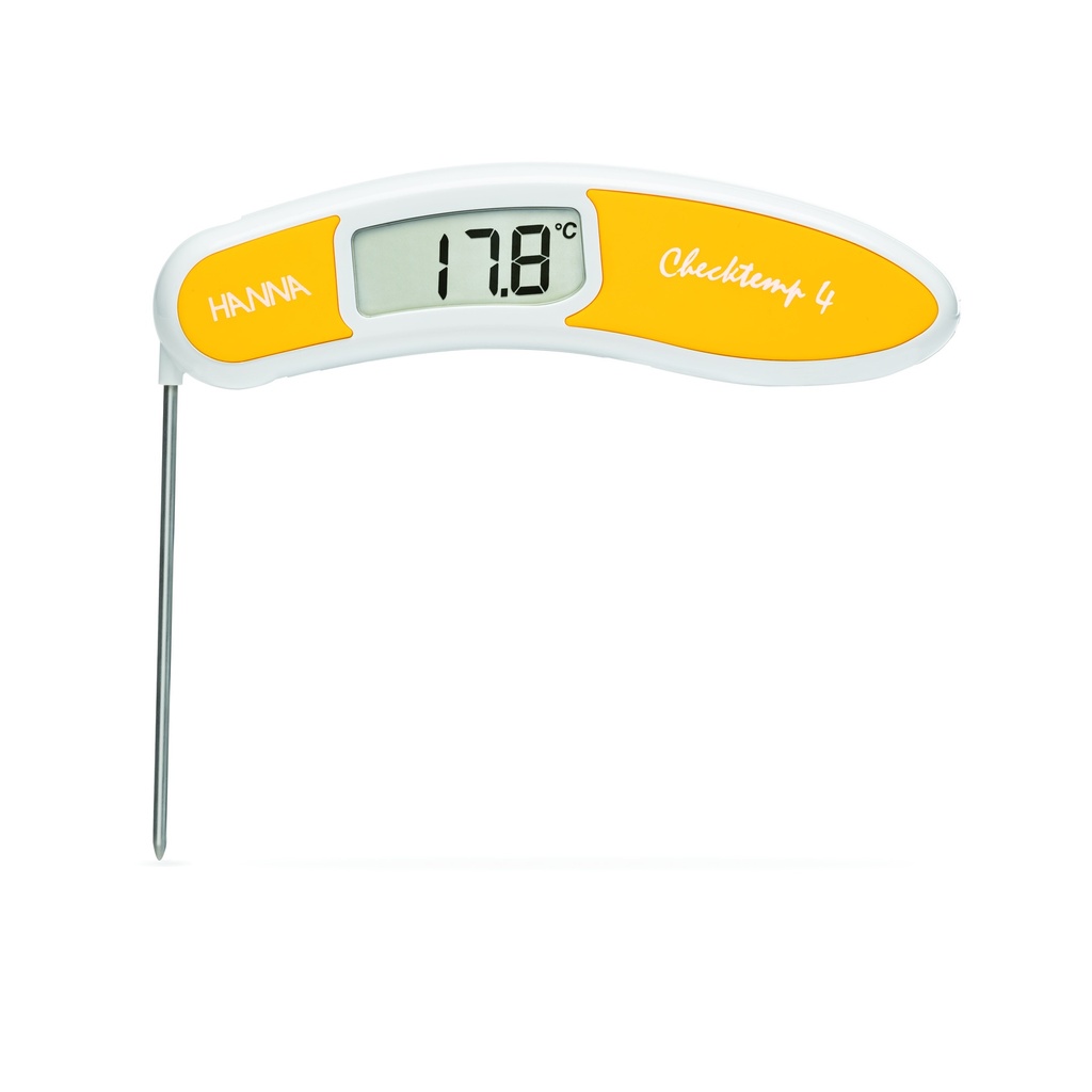 Folding thermometer for cooked meat