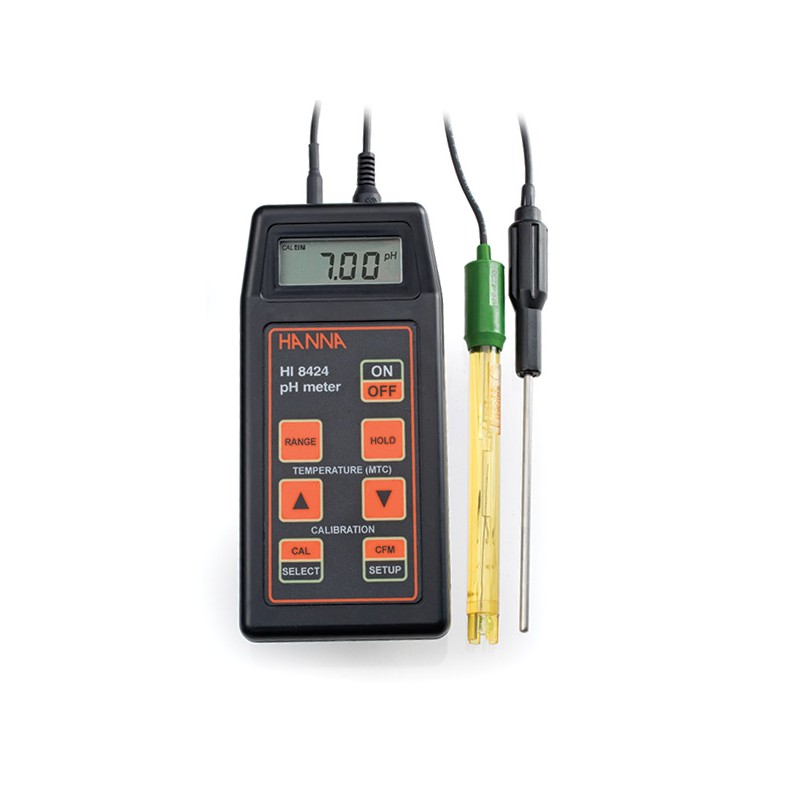 Microprocessor pH/mV meter, automatic calibration, ATC, range: pH -2.00 to 16.00 pH, mV ±699.9 mV; ±1999 mV