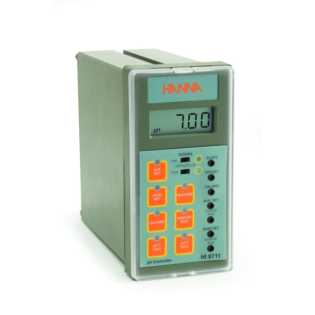 Panel Mounted pH Analog Controller with Dual Output and Self-diagnostic test, range:  0.00 to 14.00 pH