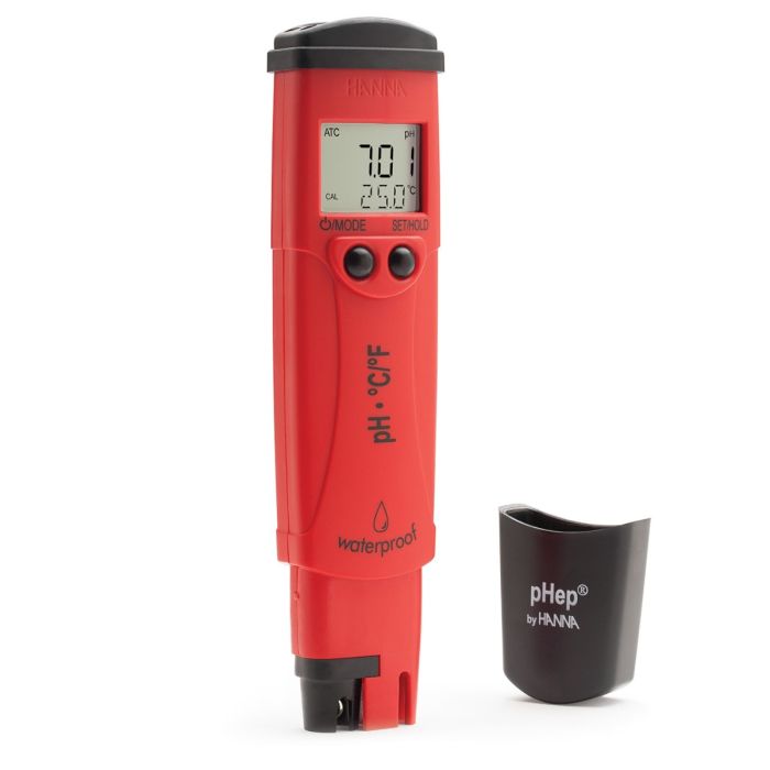 pHep®5 pH/Temperature Tester with 0.01 pH resolutionand 3 pt. calibration