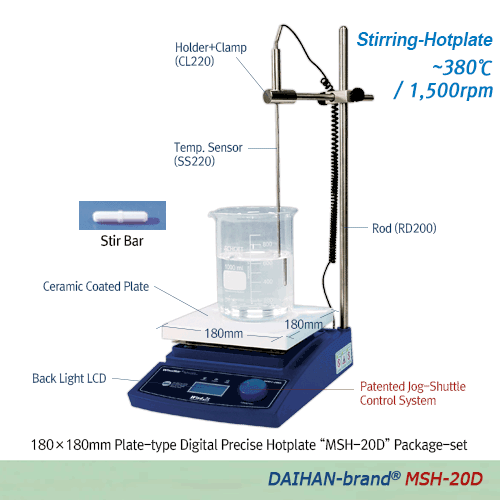 Hotplate Stirrer Digital Control, 180X180 MSH-20D-Unit Only, 230V