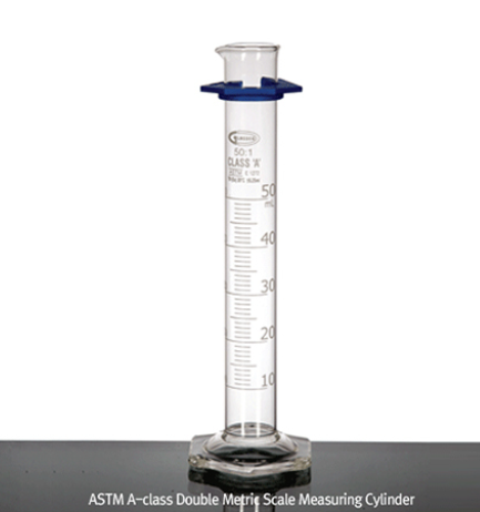 ASTM A-class double metric scale measuring Cylinder 50ml