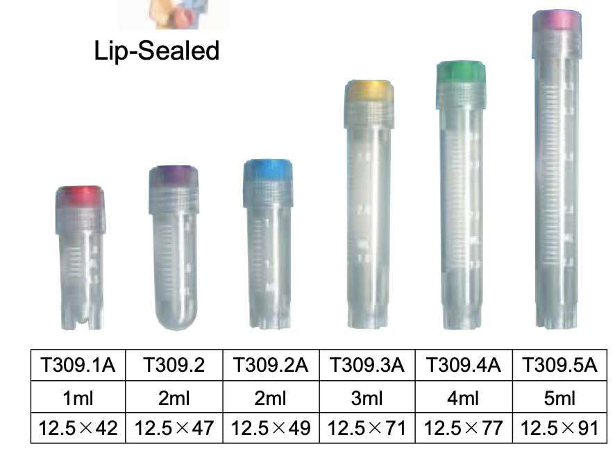 Cryogenic sterile vial 5ml self standing with graduation